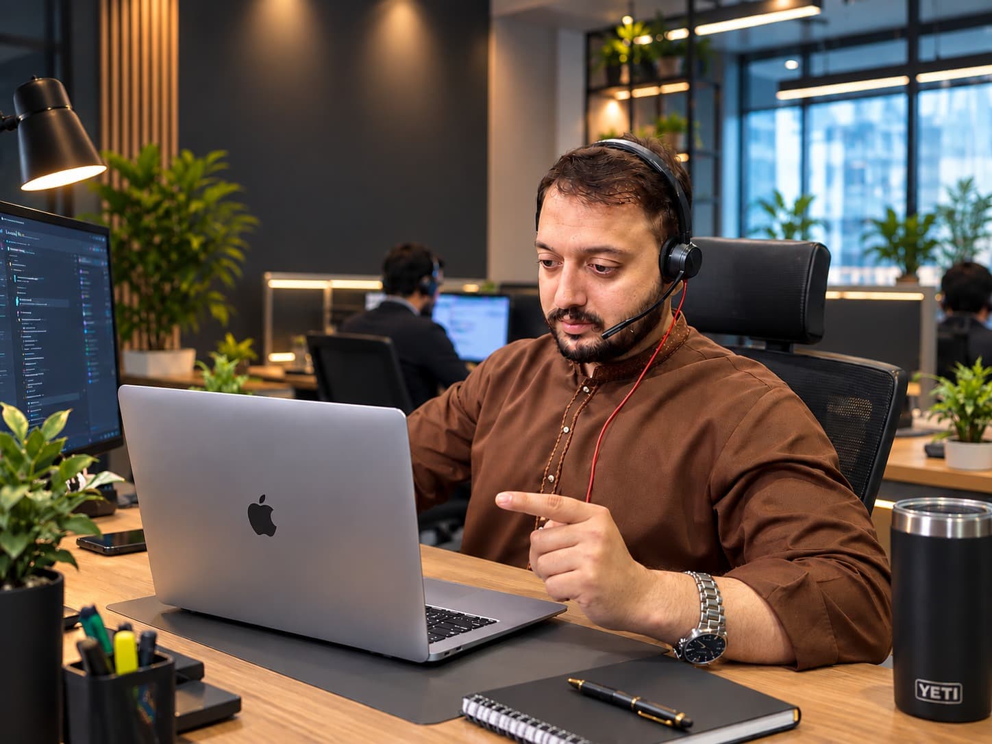 Odo Bridge consultant on a call with a client